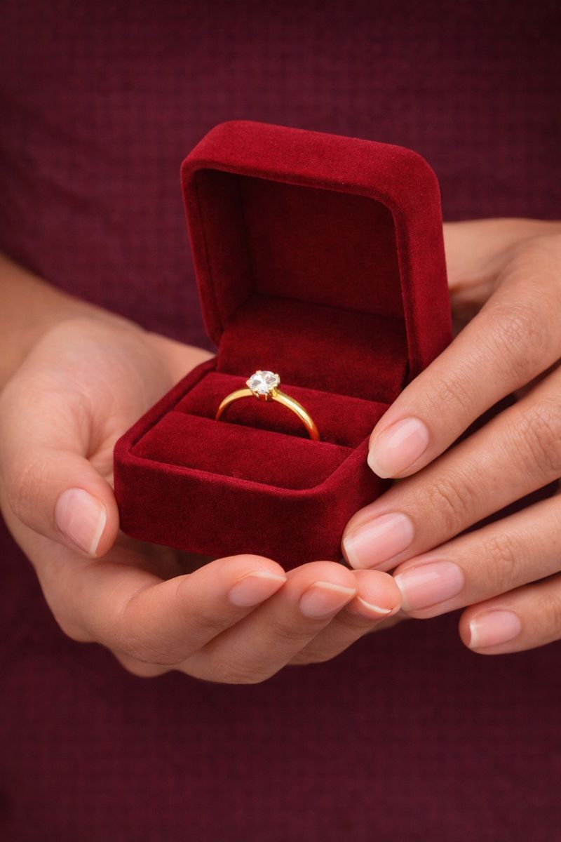 One Gram Gold Single Round Solitaire Rings For Women And Girls - Savéra collection