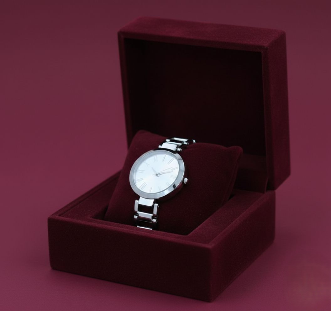 New Solid Designer Black Silver Metal Analog Watches for Women