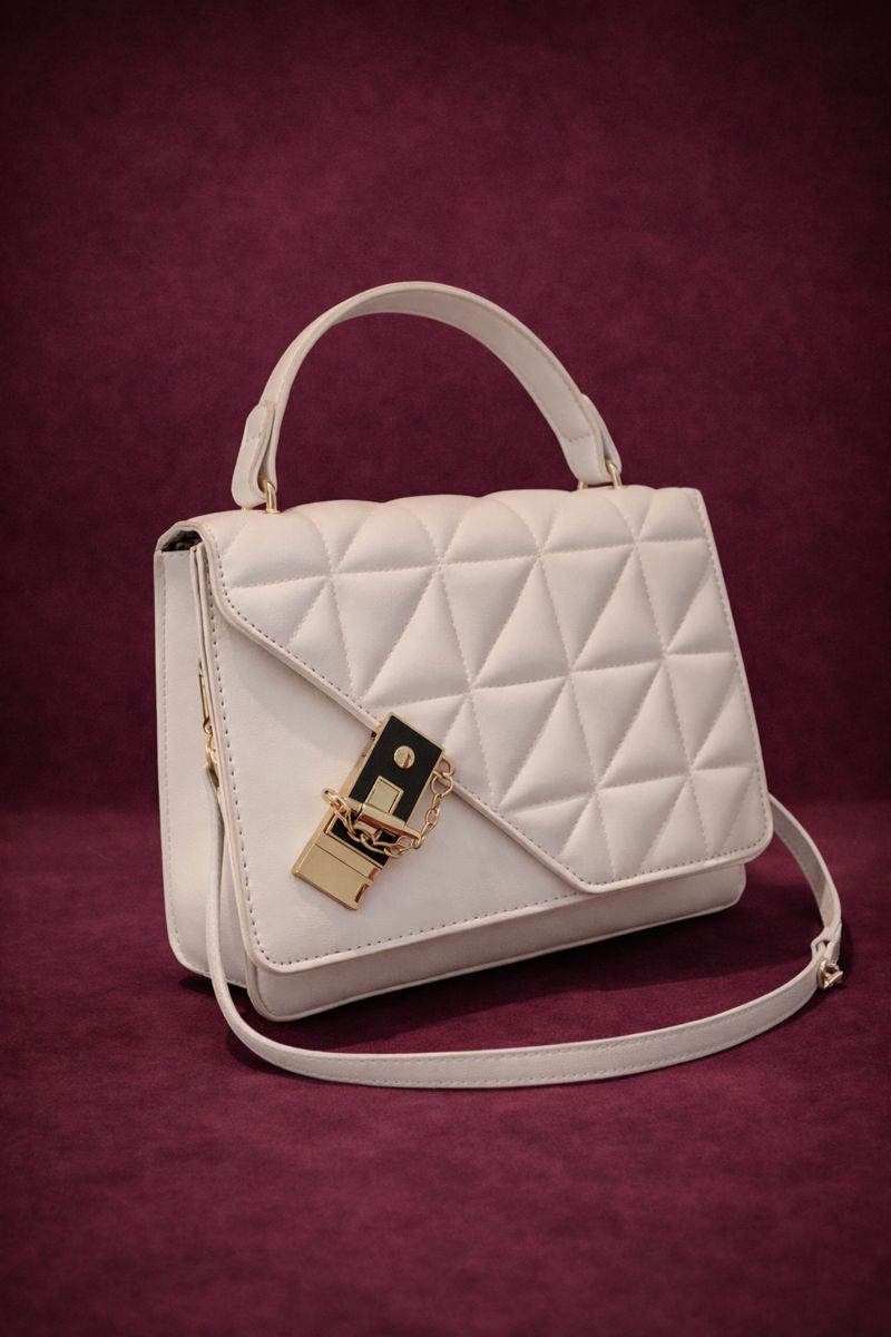 Classy PU Leather White Sling Bag For Girls And Women | Stylish New Sling Bag | HandBag For Women | - Savéra collection