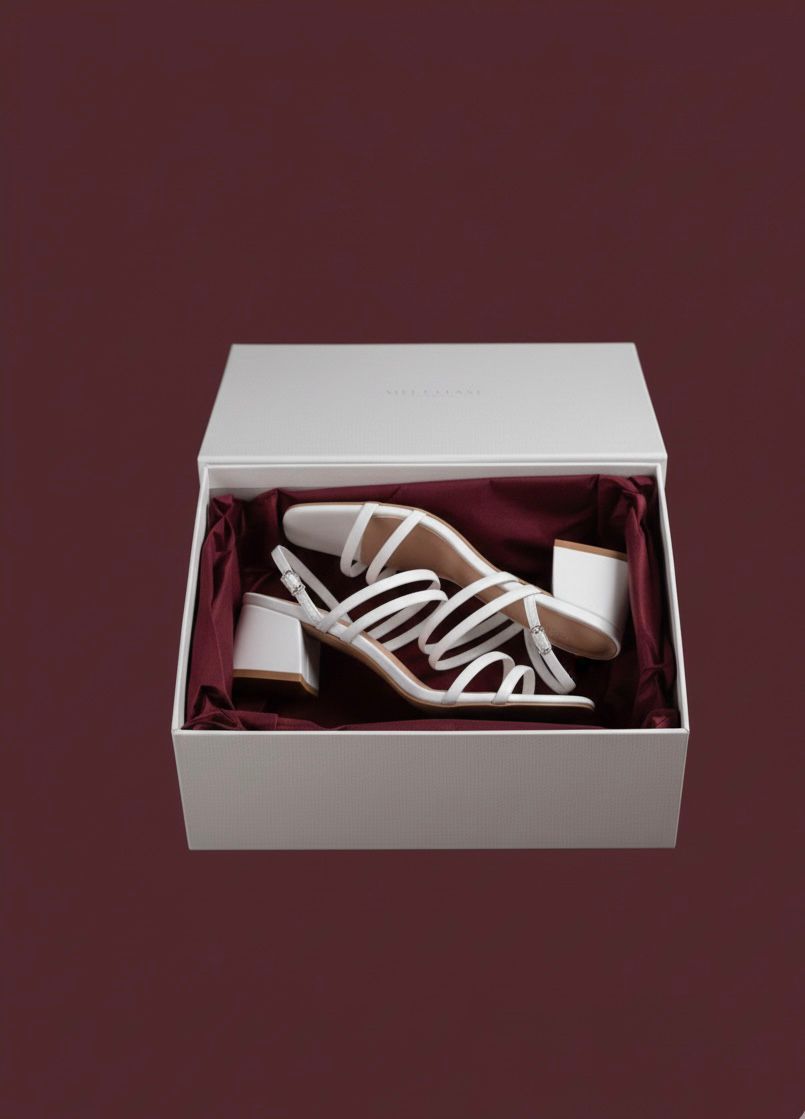 Leather Trending Heels Sandal For Girls And Women white - Savéra collection