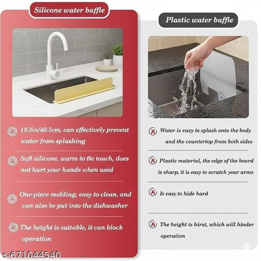 Kitchen Sink Water Splash Guard – Reusable & Durable Silicone Countertop Splash Protector - Minaro