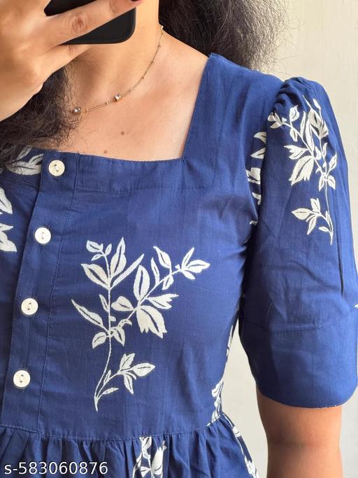 New Design Women Half  Sleeves  Printed Middy Gown || Women Gown || Women Dress || Women Frock || Frock for girls || Dress for women || Printed Dress - REVIVO