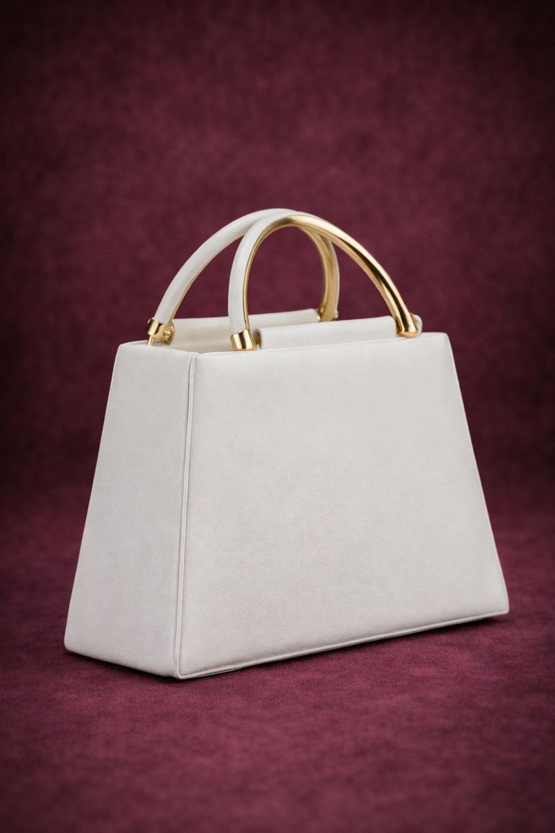 Designer Handbag with gold accents and detachable strap  - Savéra collection