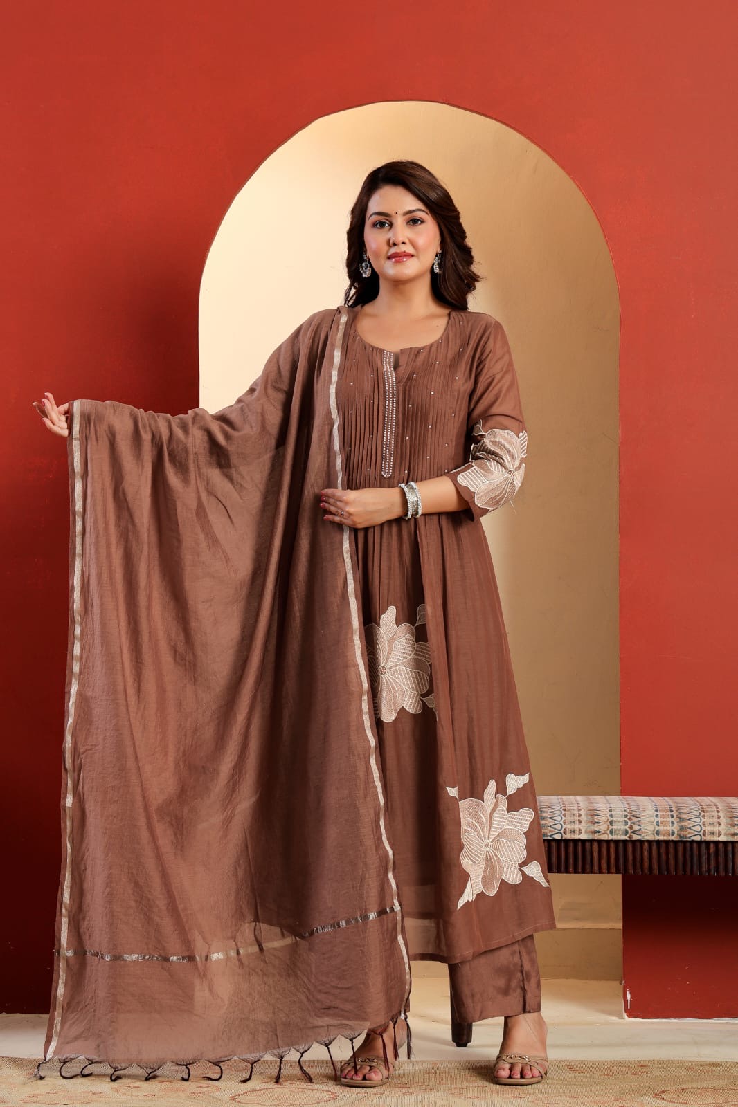 Beautiful Cotton Fabric Heavy Embroidered Work Kurti - Zeyoria