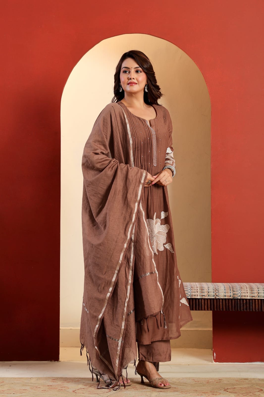 Beautiful Cotton Fabric Heavy Embroidered Work Kurti - Zeyoria