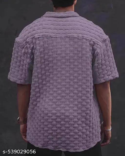 Revivo Men Slim Fit Plain Chattai Design Casual Shirt For Men - REVIVO