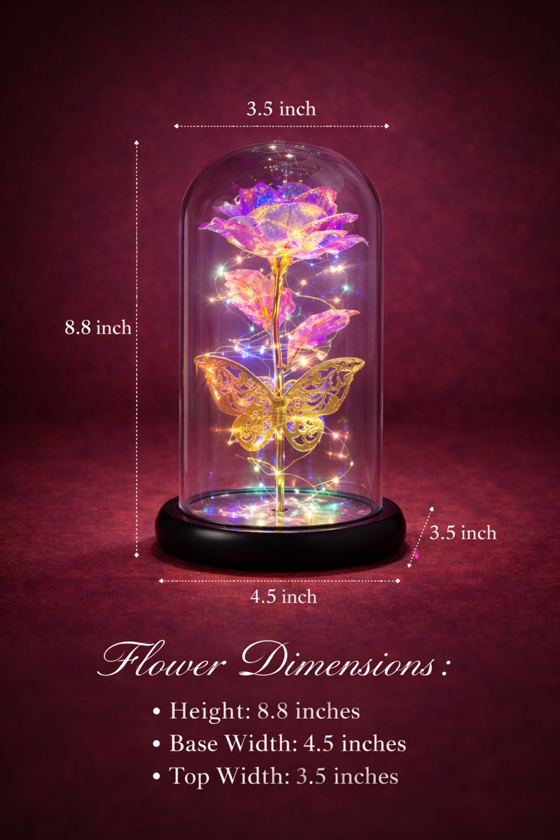 Rose Flower Gifts for Woman with Timer - Birthday, Anniversary Flowers Gifts for Mom Wife from Daughter Son Husband, Enchanted Glass Rose Grandma Mom Gifts for Mothers Day - Savéra collection