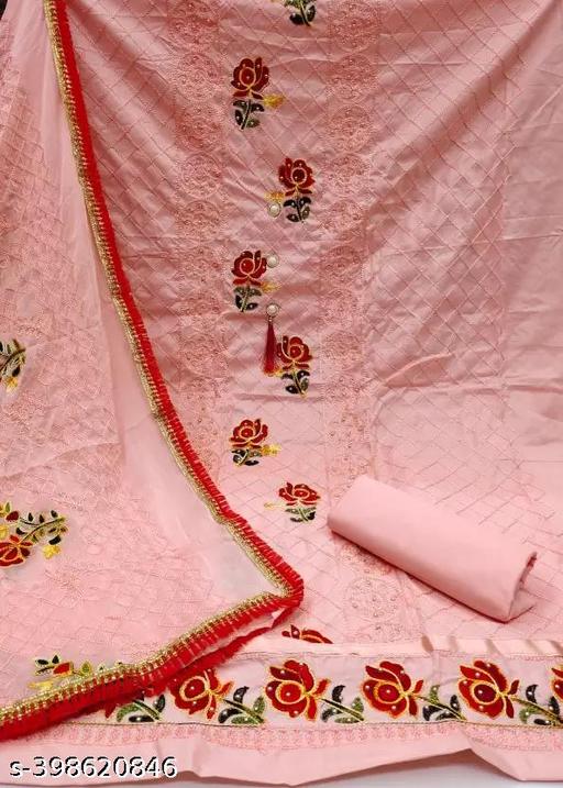 COLOURSTORY® Cotton Suit Dress Material,Unstitched Cotton Blend Kurta,Churidar Material Embellished,Semi Stitched Cotton Blend Salwar Suit Material Solid,suits material for girls,best cotton suits material - amamestyle