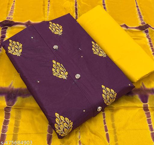 women's violet cotton embroidered trendy style salwar suit for wedding party wear dress material - amamestyle