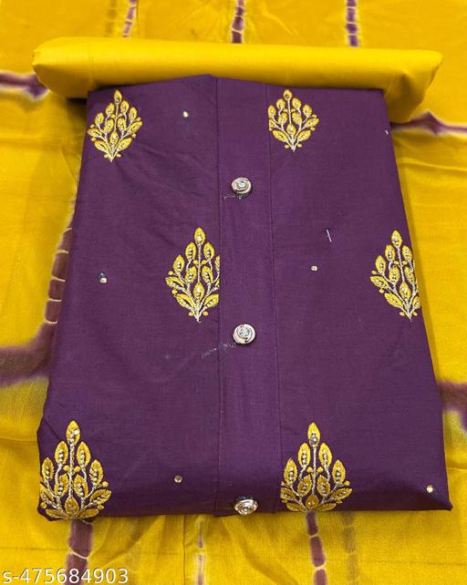 women's violet cotton embroidered trendy style salwar suit for wedding party wear dress material - amamestyle