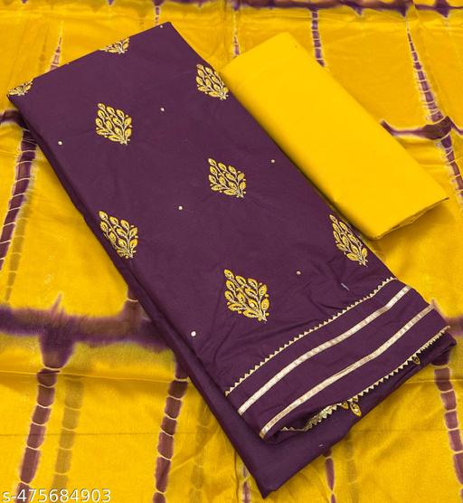 women's violet cotton embroidered trendy style salwar suit for wedding party wear dress material - amamestyle
