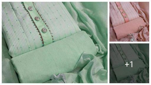 Sequence green women and girl dress material top 2.25. bottom 2.25 cotton fabric. suit & dress material. unstitched kurta and pent fabric for women and girls. women's sequence kurta set fabric. pura cotton fabric . green cotton sequence fabric 