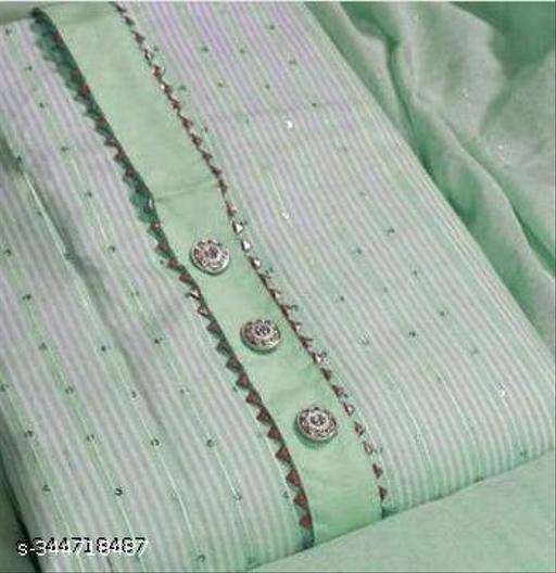 Sequence green women and girl dress material top 2.25. bottom 2.25 cotton fabric. suit & dress material. unstitched kurta and pent fabric for women and girls. women's sequence kurta set fabric. pura cotton fabric . green cotton sequence fabric  - amamestyle