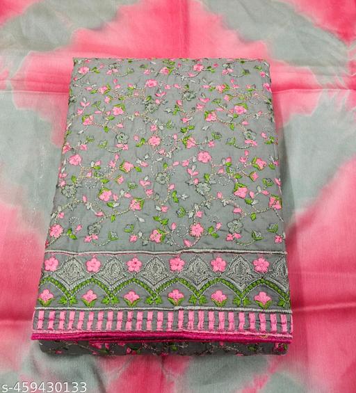 Women's Stylish Grey Embroidered Cotton Salwar Suit  For Wedding Party Very Comfortable and Fashionable Dress Material - amamestyle