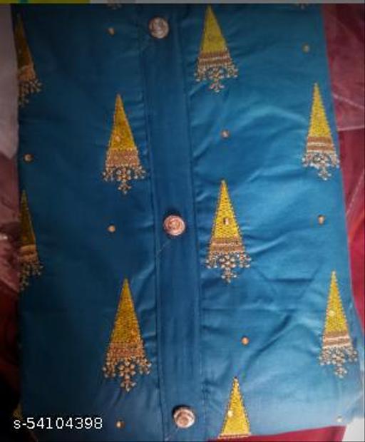 Women's Firozi Ethnic Motif Embroidered Cotton Suits & Dress Materials - amamestyle