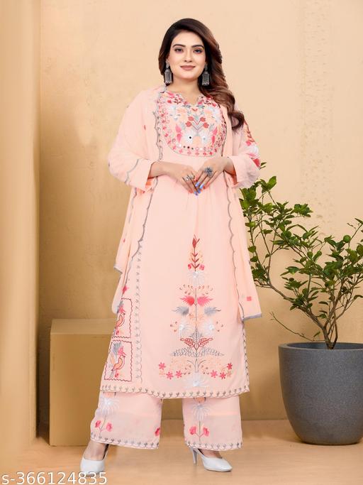 Aish Embroided work Kurta & palazzo - amamestyle