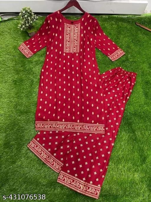 women viscose rayon kurta palazzo set - amamestyle