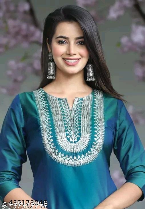 Straight Embroidered Kurta For Women