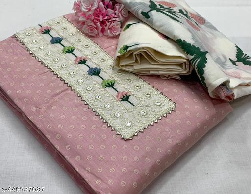 Cotton Unstitched Salwar Suit Material - Dress Material Office Wear & Daily Wear New Trendy Color Dotted
