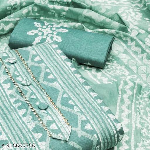 Women's Trendy Cotton Printed Unstitched Salwar Suit Material Trending Suit - amamestyle