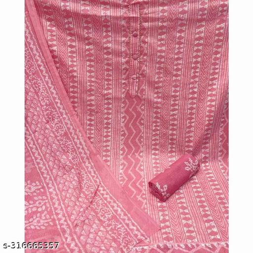 Women's Trendy Cotton Printed Unstitched Salwar Suit Material/Trending Suit - amamestyle