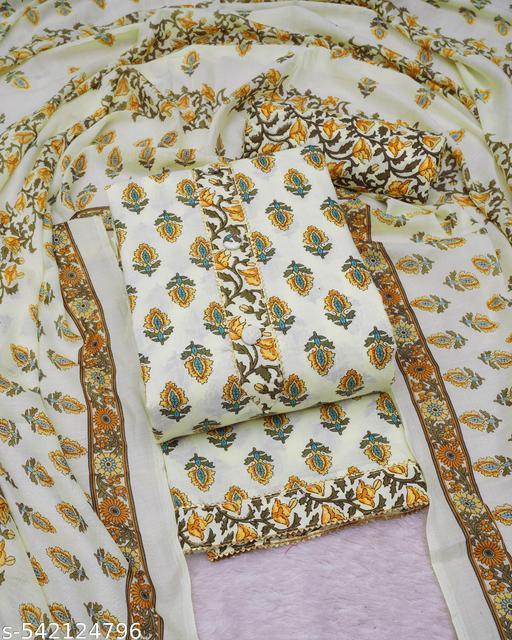 Women's Cotton Trendy Unstitched Salwar Suit Material And Georges Suits and Dresses