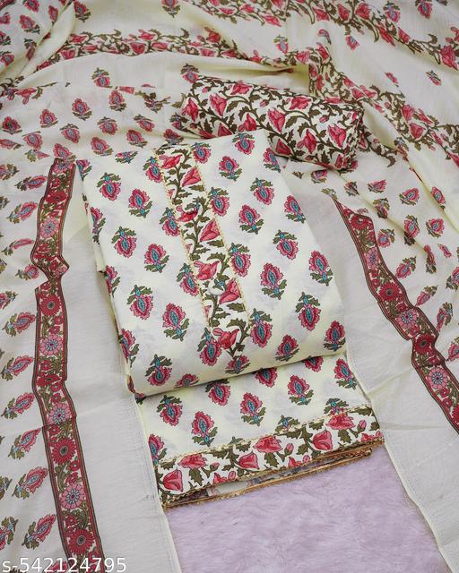 Women's Cotton Trendy Unstitched Salwar Suit Material And Georges Suits and Dresses