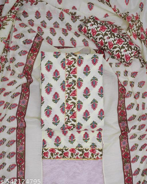 Women's Cotton Trendy Unstitched Salwar Suit Material And Georges Suits and Dresses - amamestyle