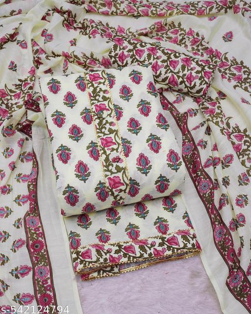 Women's Cotton Trendy Unstitched Salwar Suit Material And Georges Suits and Dresses