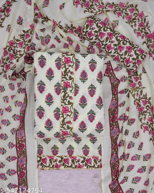 Women's Cotton Trendy Unstitched Salwar Suit Material And Georges Suits and Dresses - amamestyle