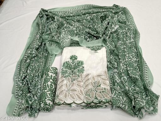 soft cotton jaipuri cotton kalmkari suit punjabi suit chudidar salwar suit dress material  - amamestyle