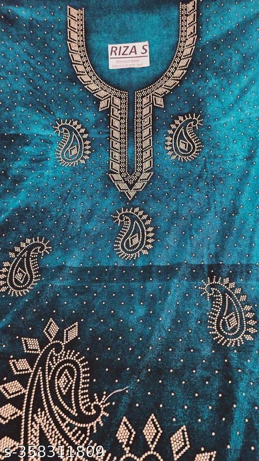 Velvet Suit Dress Material,Unstitched Velvet Kurta,Churidar Material Embellished,Semi Stitched  Velvet Salwar Suit Material Solid,suits material for girls,best cotton suits material. - amamestyle