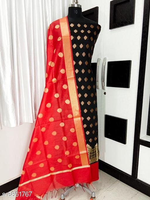 Banarasi poly cotton silk fancy suit