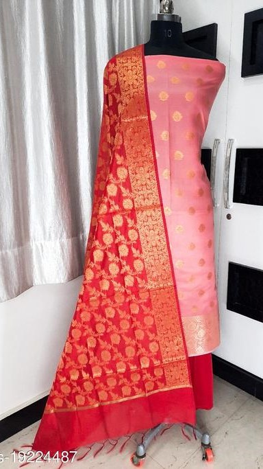 Banarasi Contrast Matching Beautiful Suit Dress Materials