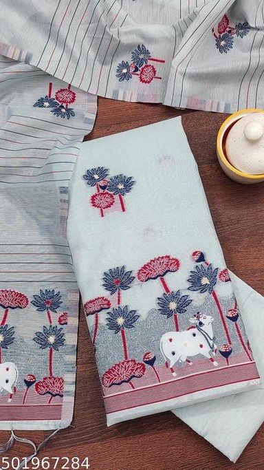 Women's Banarasi Patola Silk Unstitched Dress Material With Dupatta