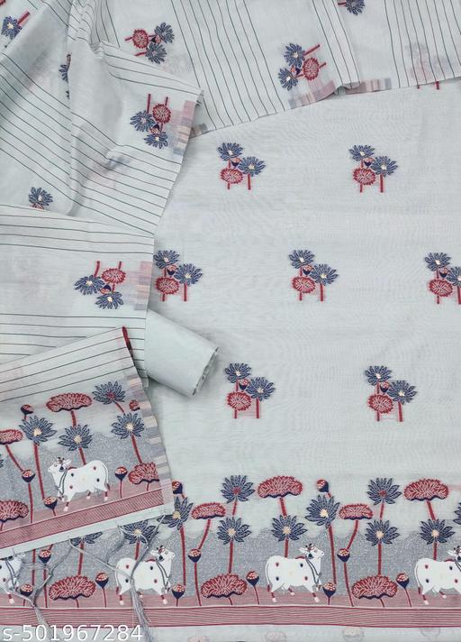 Women's Banarasi Patola Silk Unstitched Dress Material With Dupatta - amamestyle