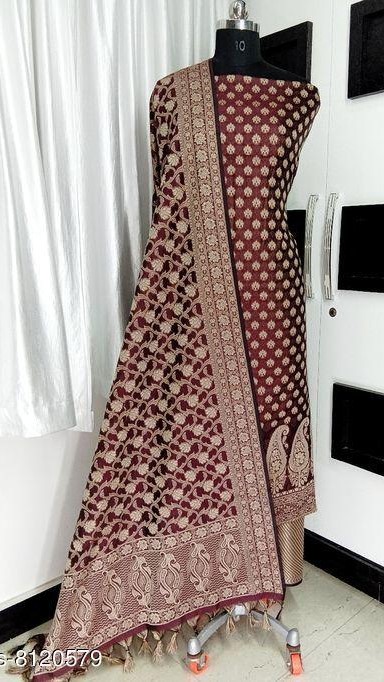 Banarasi silk suit with resham weving