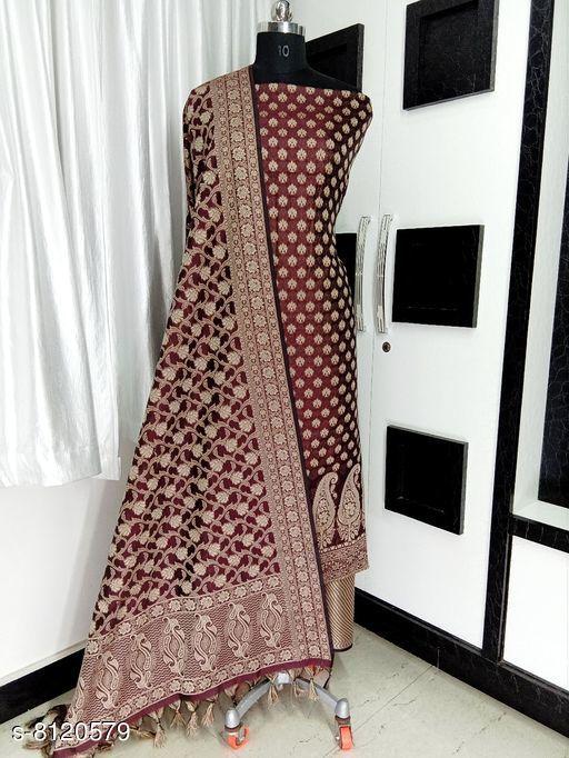 Banarasi silk suit with resham weving - amamestyle