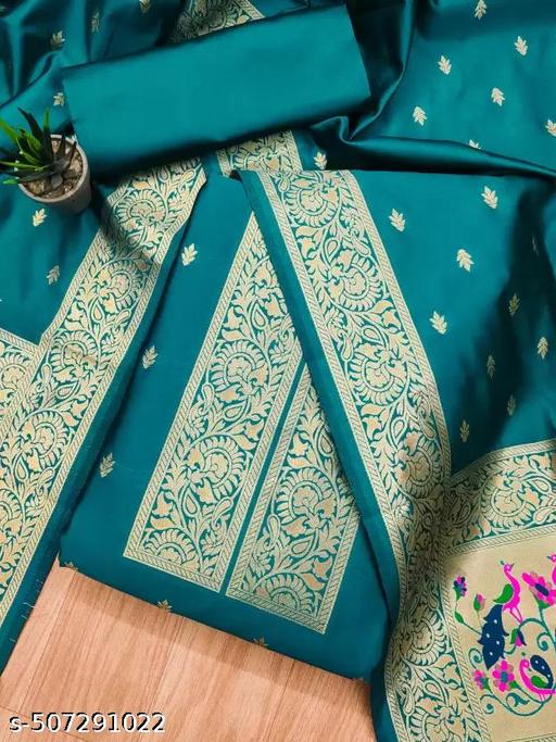Women's Banarasi Paithani Style Dress Materils - amamestyle