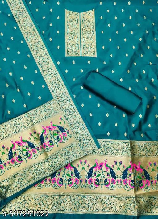 Women's Banarasi Paithani Style Dress Materils - amamestyle