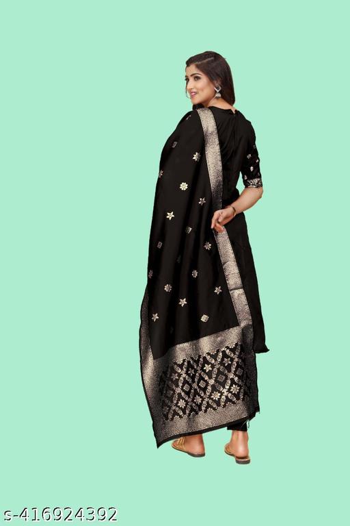 Women's Floral Zari Woven Banarasi Silk Suits & Dress Materials - amamestyle