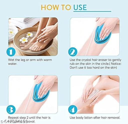 Magic Crystal Hair Eraser for Women and Men, Hair Remover Painless Exfoliation Hair Removal Tool for Arms Legs Back, Washable Crystal Epilator Without Shaving for Smooth Skin Gifts - Abnlas Women’s Daily-Use Beauty & Self-Care