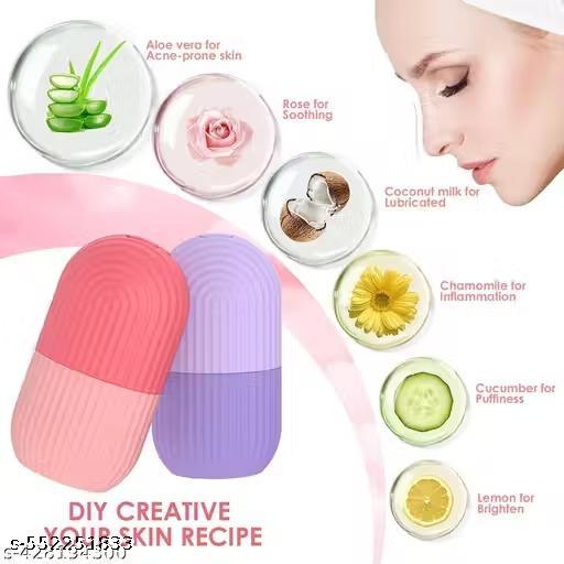 Ice Roller for Face | Ice Roller for Face Massager | Face Ice Roller for Men & Women | Ice Cube Roller for Glowing Skin & Puffy Eyes | Reusable & Unbreakable pack of- 3 - Abnlas Women’s Daily-Use Beauty & Self-Care