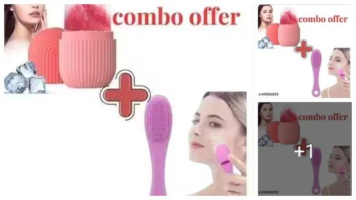 Manual Facial Cleansing Brush For Removing Blackheads and Massaging, Face Scrubber Cleanser Brush For Gently And Effectively Cleaning and ice roller for face women skin glowing ice cube massager Face Puffiness Relief Massage Skin Care Tools for face eye. Pack Of (Multicolor)