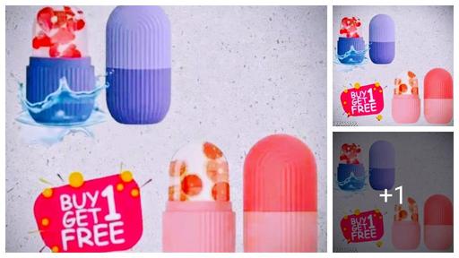 PACK OF -2 ICE  ROLLER FACE MASSAGER-PINK-PURPLE-Combo of Ice Face Roller Massager, Ice Cube Roller For Face, Eyes And Neck Naturally Conditioning And Skin, De-Puff Eye Bags, Reduce Migraine Pain, Reusable Massage Silicone Ice Mold (Pack of 2)