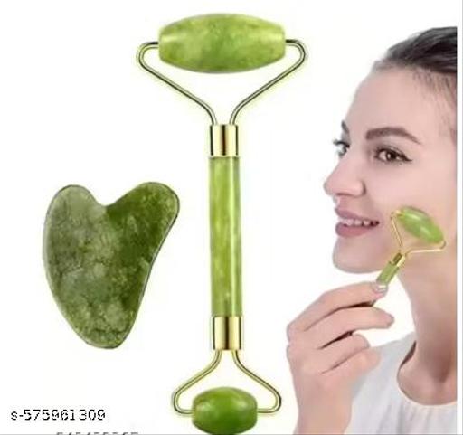  Face Stone Jade Roller Massager with Gua Sha Stone And Ice Roller Set Facial Roller 100% Natural Stone Jade Roller For Skin Eye Neck Body Ice Cube Roller Women Men Beauty Silicone Reusable - Abnlas Women’s Daily-Use Beauty & Self-Care
