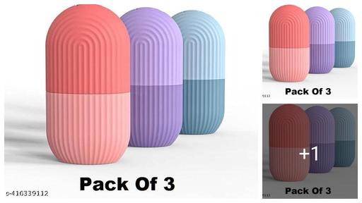 Pack-3 Ice Roller for Face, Ice Roller Mould for Face & Eye Puffiness Relief, Ice Mould for Face Massage, Icing Massage Face Roller, Facial Ice Roller (Multi Colour)