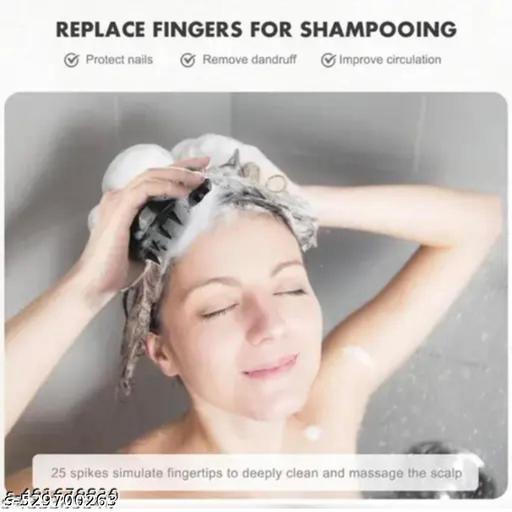 3 PCS COMBO OFFER for Face Stone Jade Roller Massager with Gua Sha Stone | Ice Roller For Face Women Skin | Hair Scalp Massager, Soft Silicone Shampoo Brush for Hair Growth (Black) - Abnlas Women’s Daily-Use Beauty & Self-Care