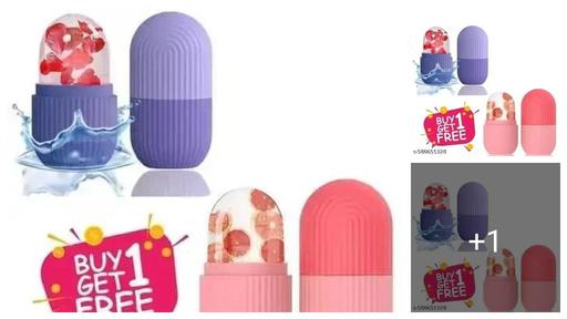 Ice Roller + Face Massager Combo – Cooling Skin Tightening & Puffiness Relief Set for Face, Eyes & Neck