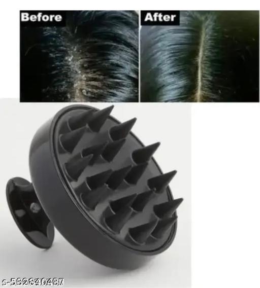 3 PCS COMBO OFFER for Face Stone Jade Roller Massager with Gua Sha Stone | Ice Roller For Face Women Skin | Hair Scalp Massager, Soft Silicone Shampoo Brush for Hair Growth (Black) - Abnlas Women’s Daily-Use Beauty & Self-Care